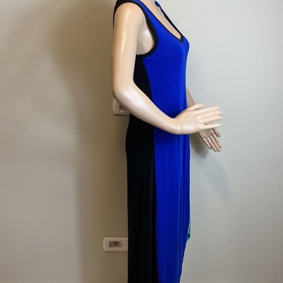 Calvin Klein sleeveless colorblock tulip asymmetrical hem maxi dress size 6 - Picture 4 of 8